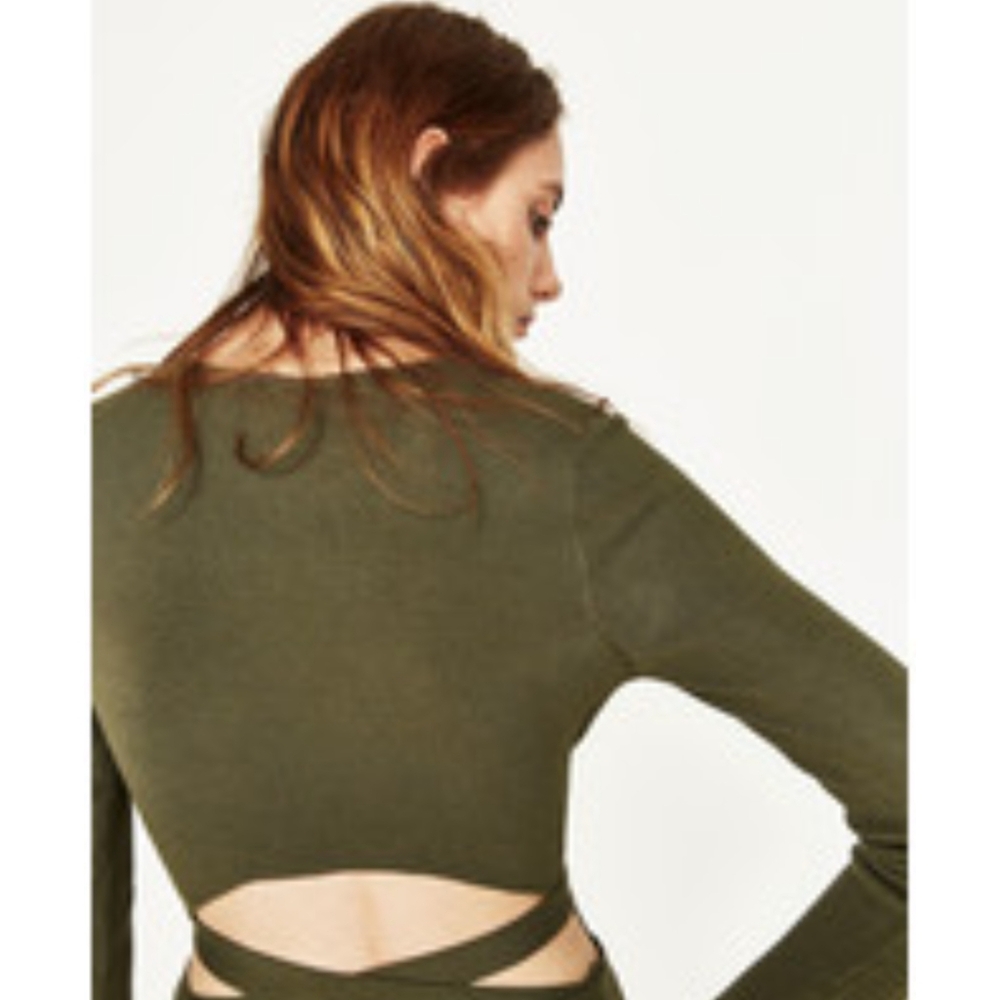 ZARA Knit Cutout Back Midi Dress Women's Size M - Picture 3 of 16
